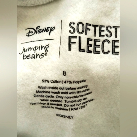 Disney Jumping Beans Soft Fleece Hoodie Girls - Size 8 - Picture 4 of 5